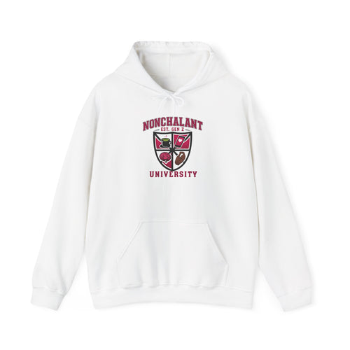 Nonchalant University crest hoodie | NU back logo hooded sweatshirt