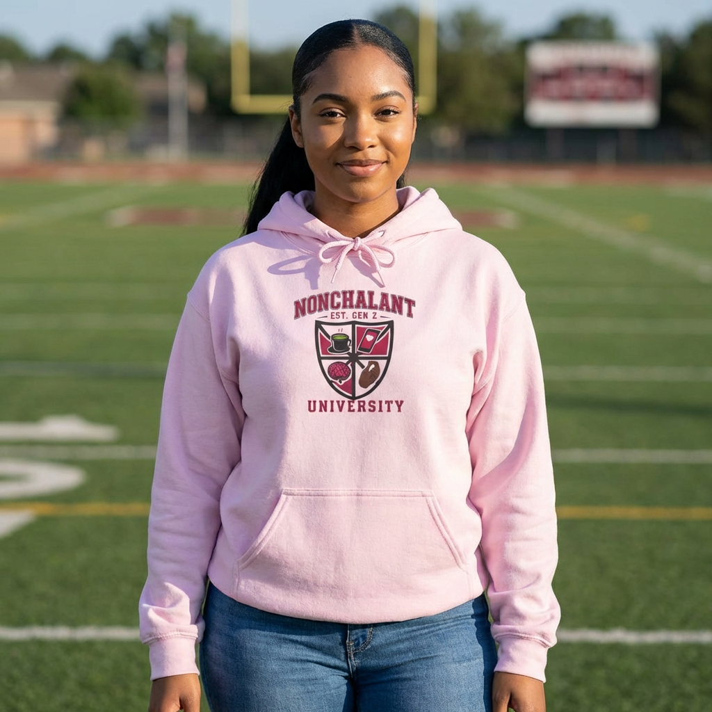Nonchalant University crest hoodie | NU back logo hooded sweatshirt